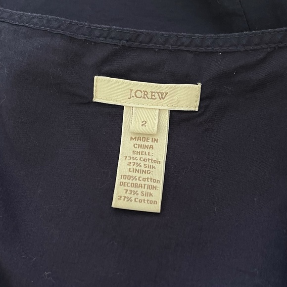 J Crew Ruffle Tank Top Size 2 Silk Blend Casual Sleeveless Lightweight Navy Blue - Picture 8 of 8